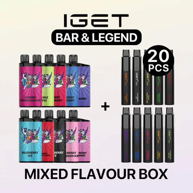 mixed flavour box – iget bar & legend (20pcs) mixed flavour box – iget bar & legend (20pcs)